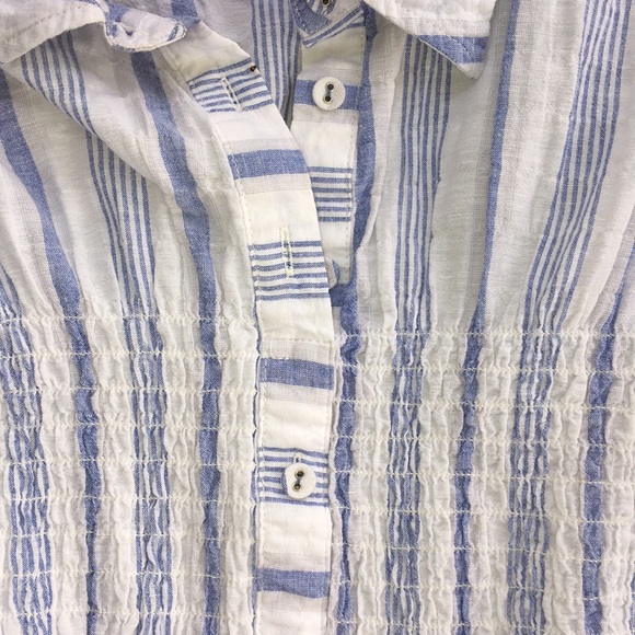Anthropologie Maeve Blue & White Top Sz Small - Picture 3 of 8